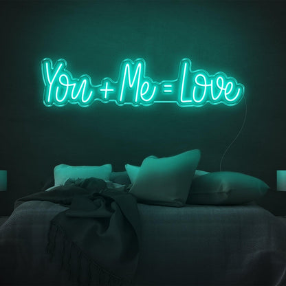You And Me Equal Love Pink Led Neon Sign For Bedroom Decor | Shineneon