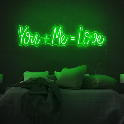 You And Me Equal Love Pink Led Neon Sign For Bedroom Decor | Shineneon