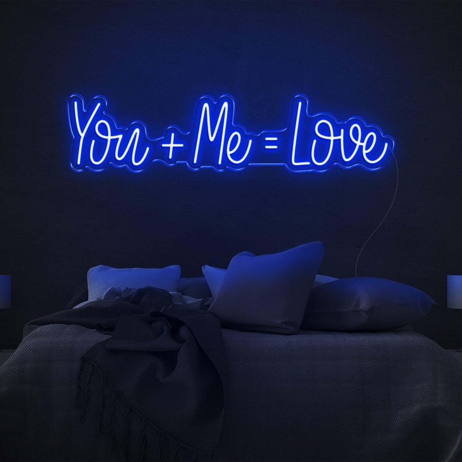You And Me Equal Love Pink Led Neon Sign For Bedroom Decor | Shineneon