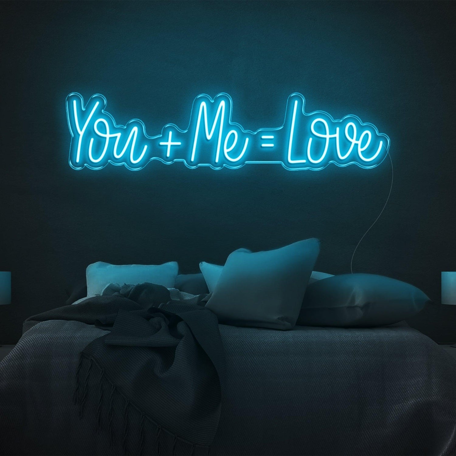 You And Me Equal Love Pink Led Neon Sign For Bedroom Decor | Shineneon