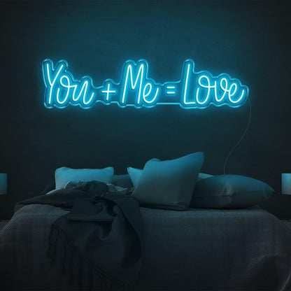 You And Me Equal Love Pink Led Neon Sign For Bedroom Decor | Shineneon