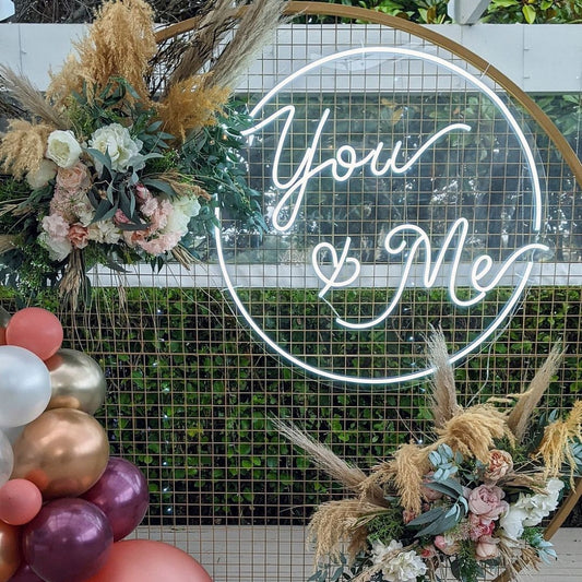 You And Me Led Sign Business Neon Signs Wall Art Decor