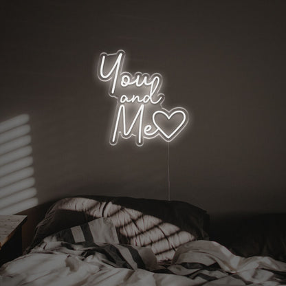 You And Me With Lovely Heart Led Neon Sign | Shineneon