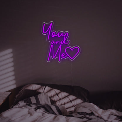 You And Me With Lovely Heart Led Neon Sign | Shineneon