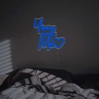You And Me With Lovely Heart Led Neon Sign | Shineneon