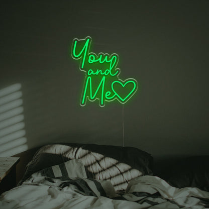 You And Me With Lovely Heart Led Neon Sign | Shineneon