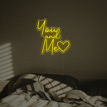 You And Me With Lovely Heart Led Neon Sign | Shineneon