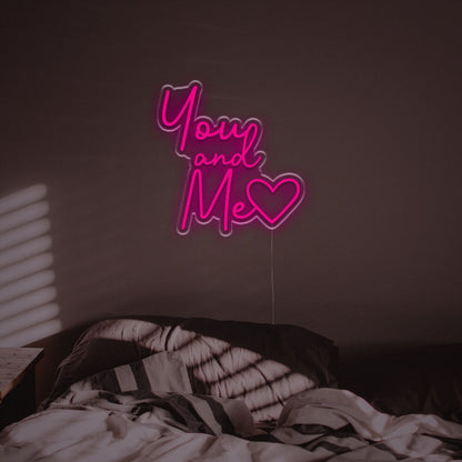 You And Me With Lovely Heart Led Neon Sign | Shineneon