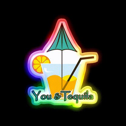 You And Tequila Cocktail Bar Decor Led Neon Sign Rgb Color - LED neon sign close-up detail