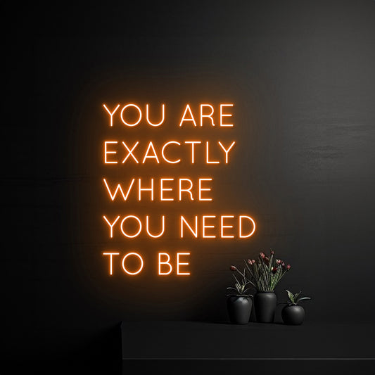 You Are Exactly Where You Need To Be Neon Sign Business Led Decor