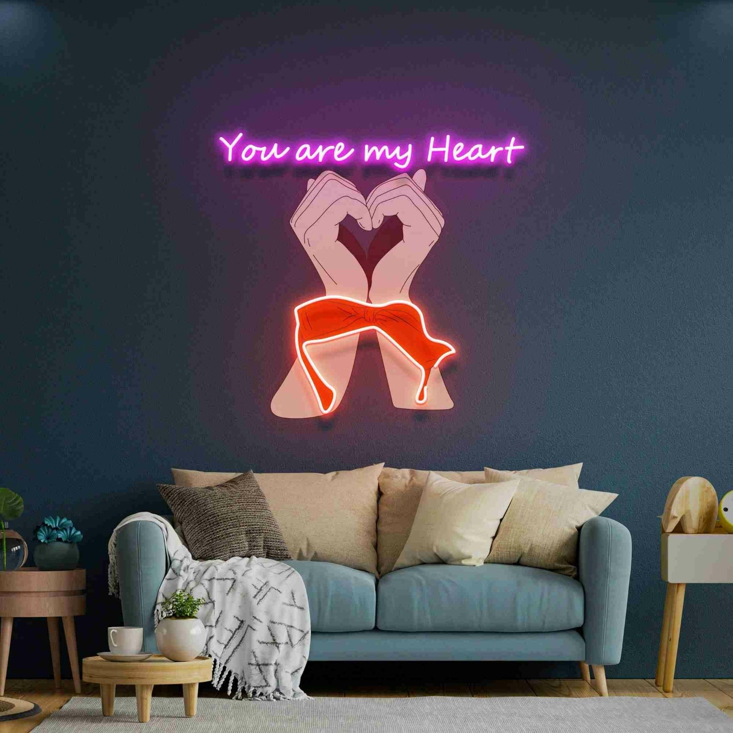 You Are My Heart Led Uv Neon Sign Romantic Home Decor | Shineneon