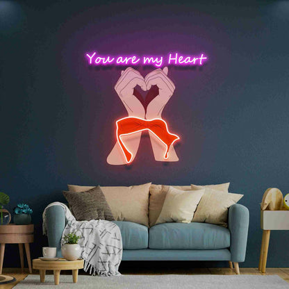 You Are My Heart Led Uv Neon Sign Romantic Home Decor | Shineneon