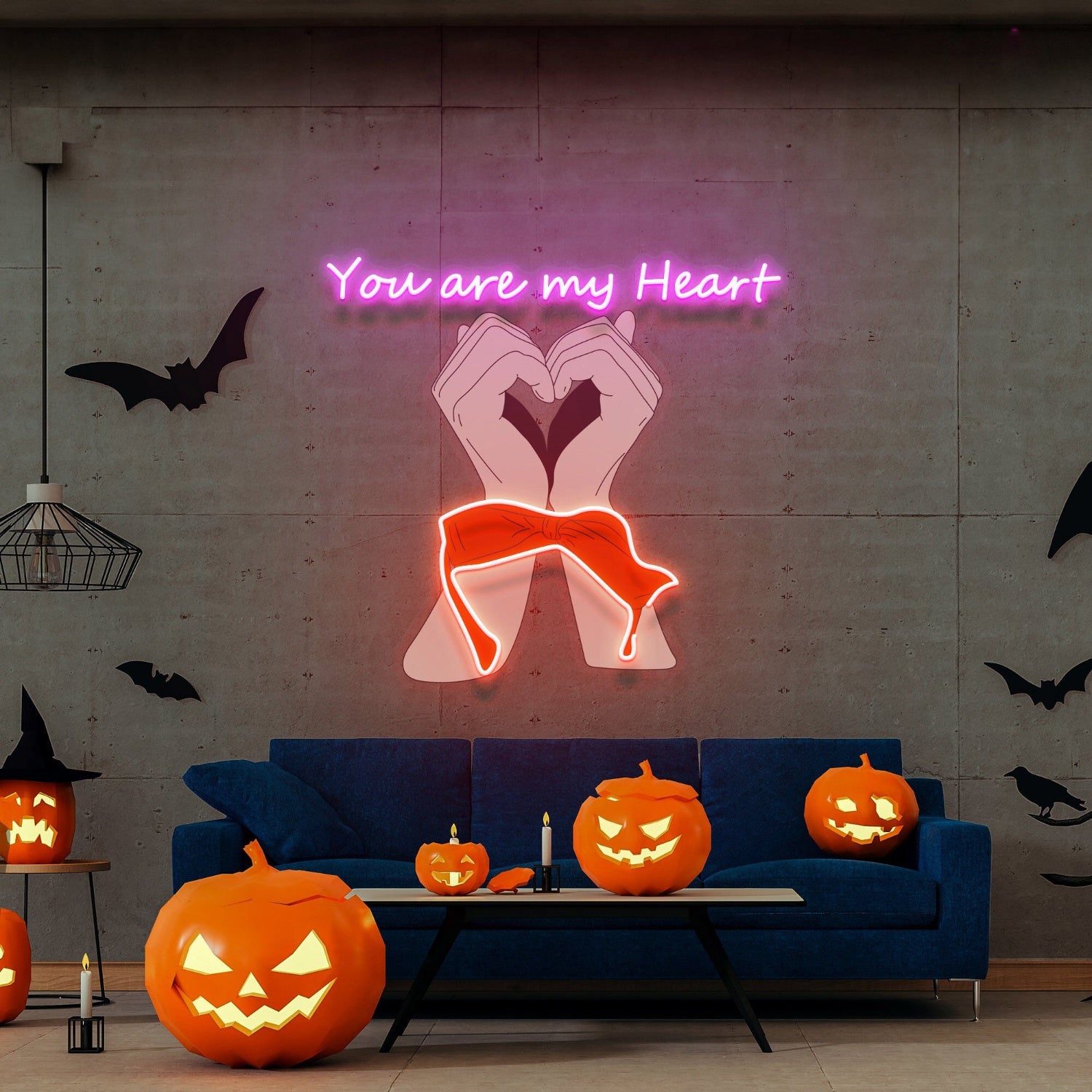 You Are My Heart Led Uv Neon Sign Romantic Home Decor | Shineneon