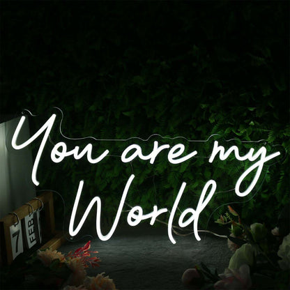 You Are My World White Neon Sign | Shineneon