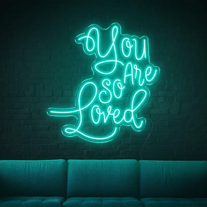 You Are So Loved Bright Yellow Led Neon Sign For Cozy Home Decor | Shineneon