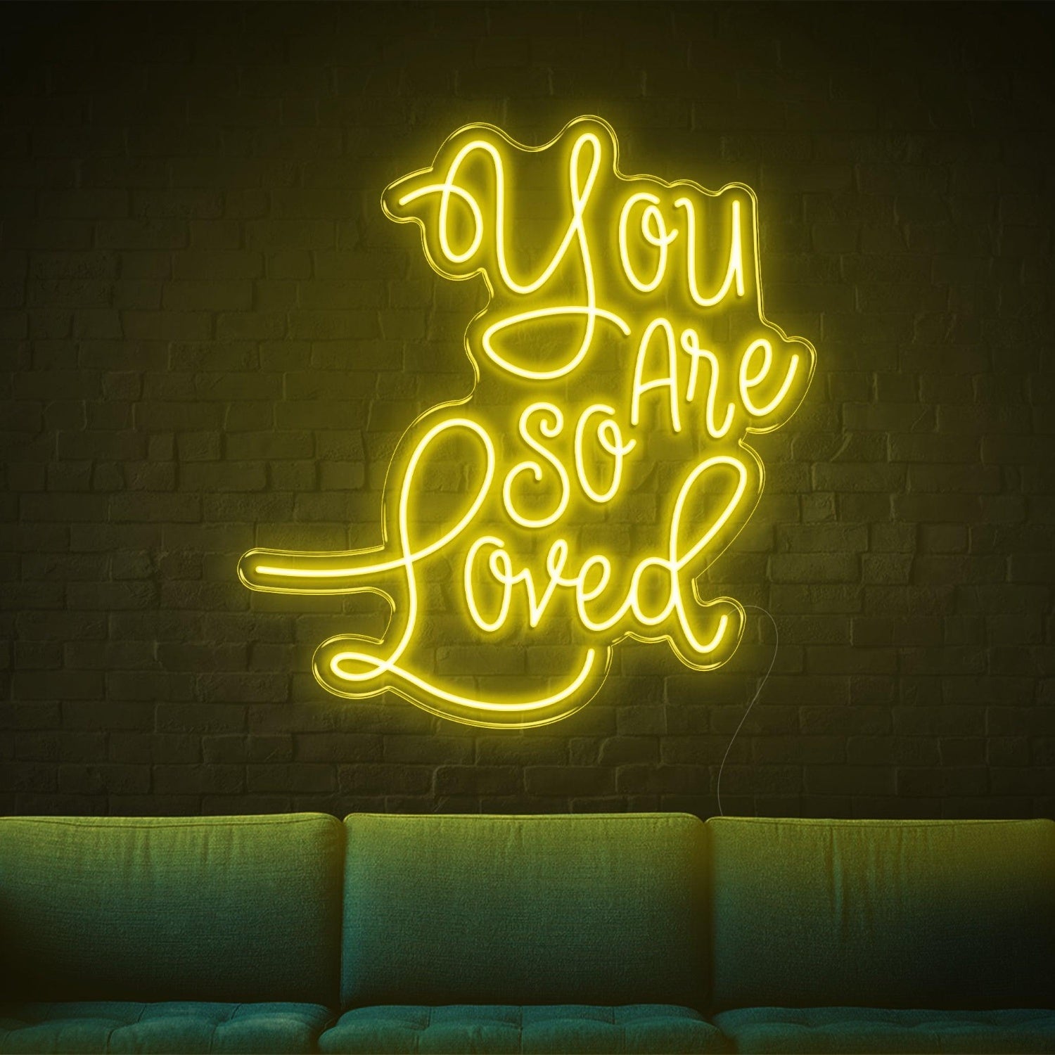 You Are So Loved Bright Yellow Led Neon Sign For Cozy Home Decor | Shineneon