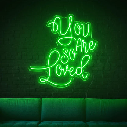 You Are So Loved Bright Yellow Led Neon Sign For Cozy Home Decor | Shineneon