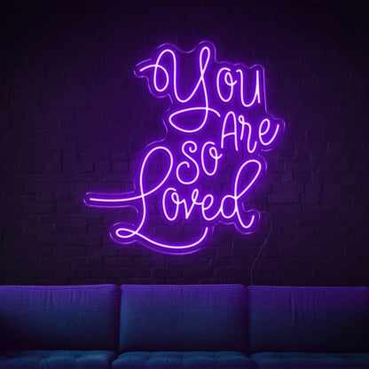 You Are So Loved Bright Yellow Led Neon Sign For Cozy Home Decor | Shineneon