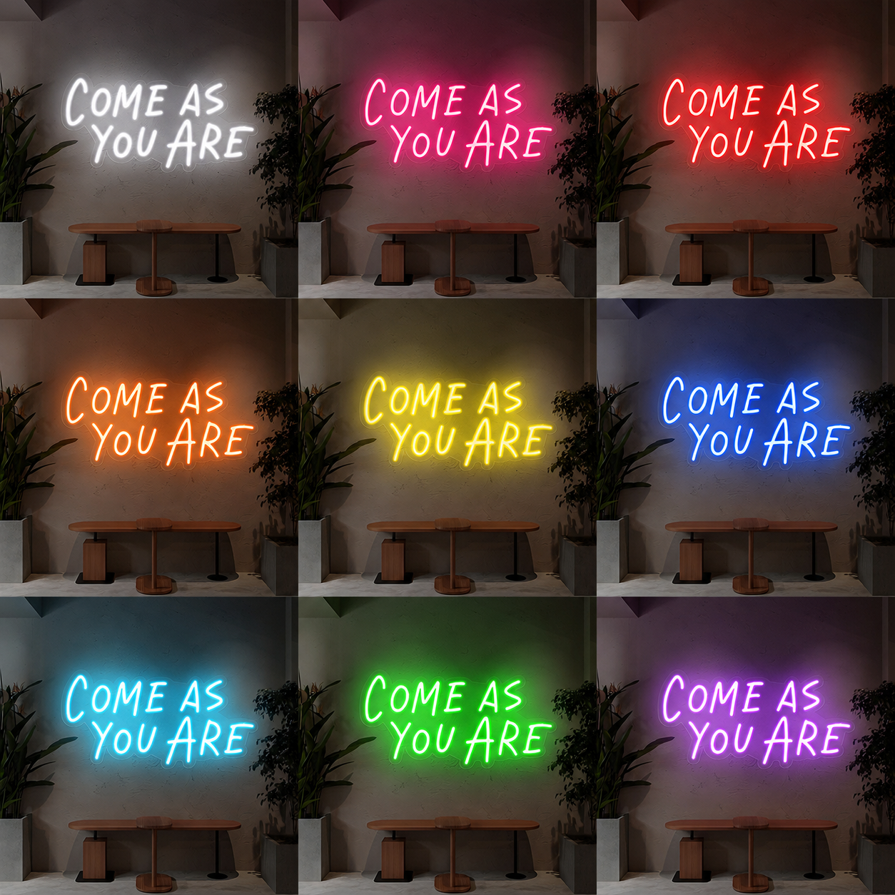 You Are Wall Decor LED Neon Sign color grid