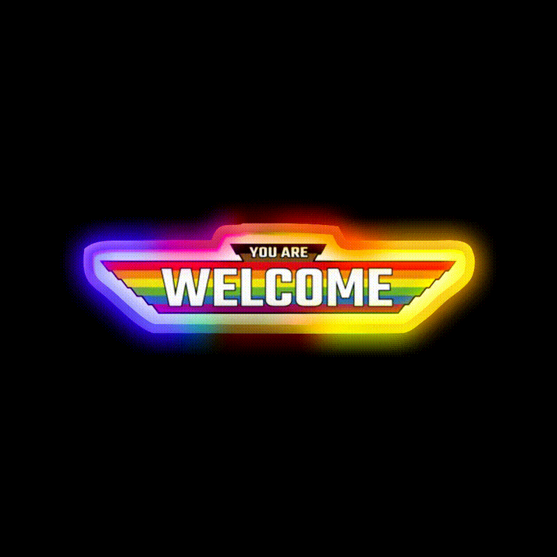 You Are Welcome To The Grim Darkness Welcome Led Neon Sign Open Sign Rgb Color - LED neon sign close-up detail