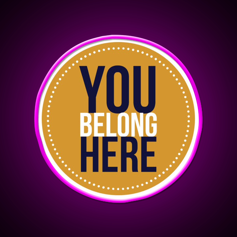 You Belong Here Circle Welcome Led Neon Sign Open Sign Rgb Color - Shineneon
