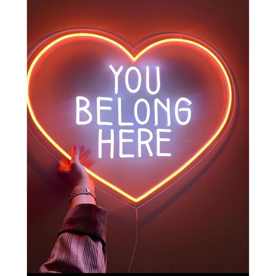 You Belong Here Heart Led Sign Business Neon Sign