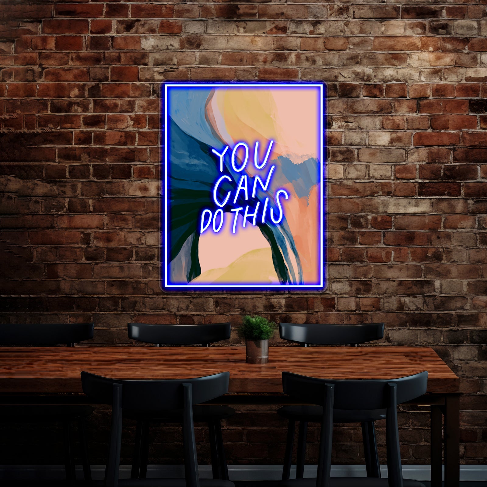 You Can Do This Abstract Art Inspirational Quote Wall Artwork Neon Signs | Shineneon