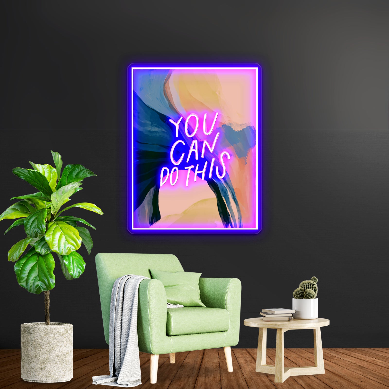 You Can Do This Abstract Art Inspirational Quote Wall Artwork Neon Signs | Shineneon
