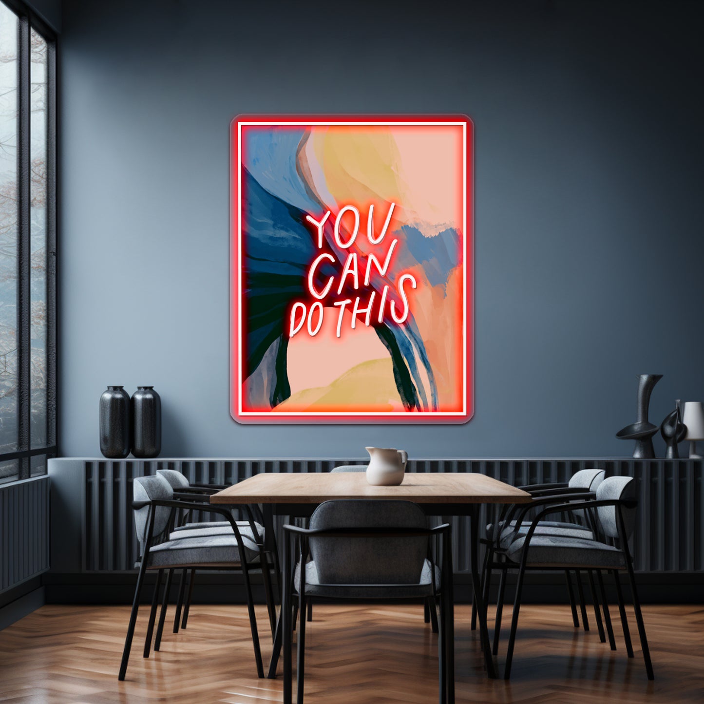 You Can Do This Abstract Art Inspirational Quote Wall Artwork Neon Signs