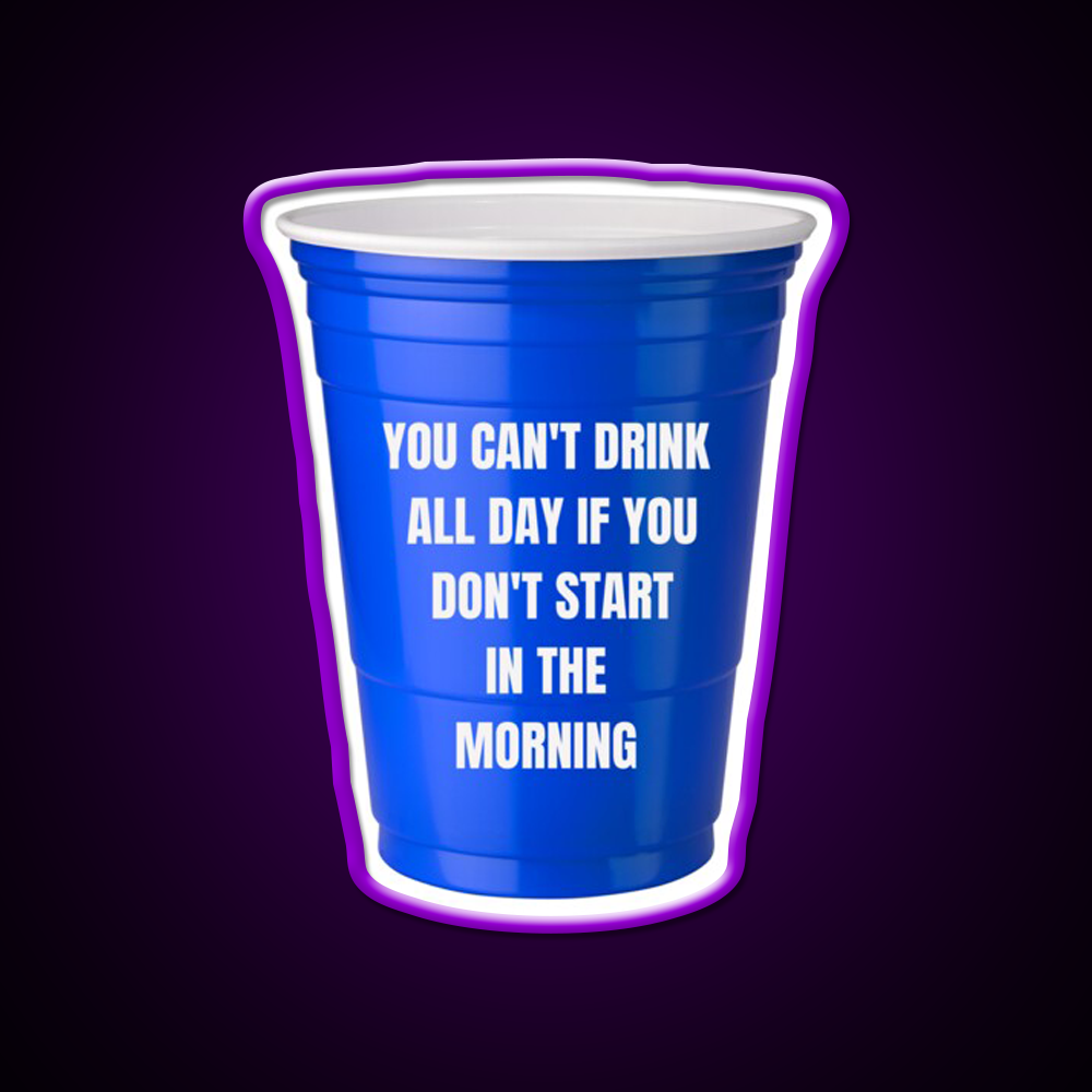 You Cant Drink All Day Bar Art Led Neon Sign Bar Wall Art Rgb Color