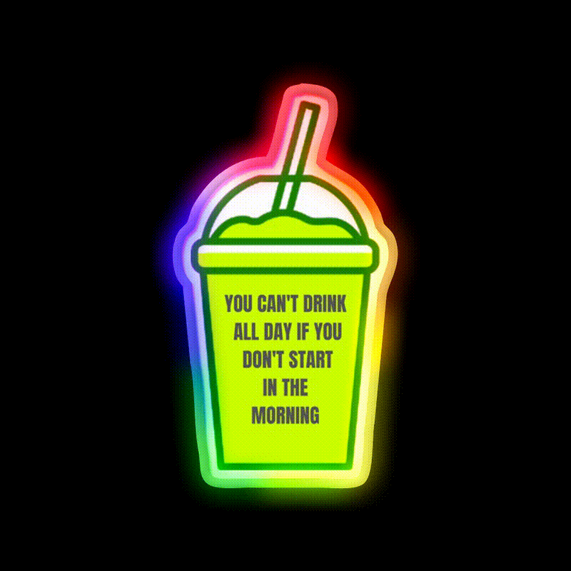 You Cant Drink All Day Man Cave Bar Led Neon Sign Bar Decor Rgb Color