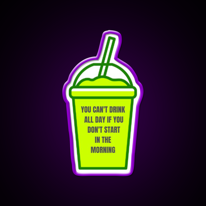 You Cant Drink All Day Man Cave Bar Led Neon Sign Bar Decor Rgb Color