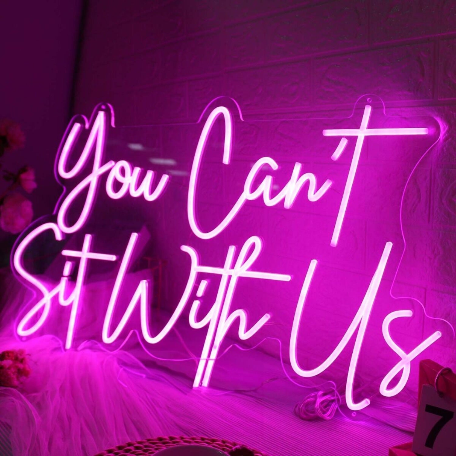 You Cant Sit With Us Pink Led Neon Sign - Shineneon