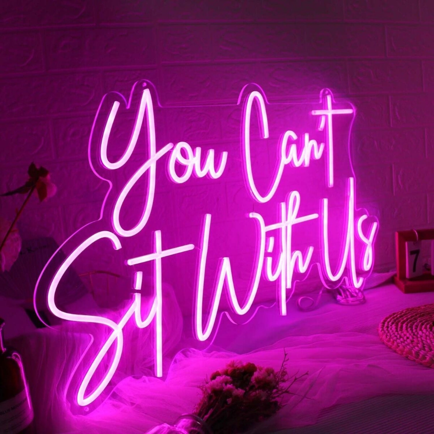 You Cant Sit With Us Pink Led Neon Sign - Shineneon
