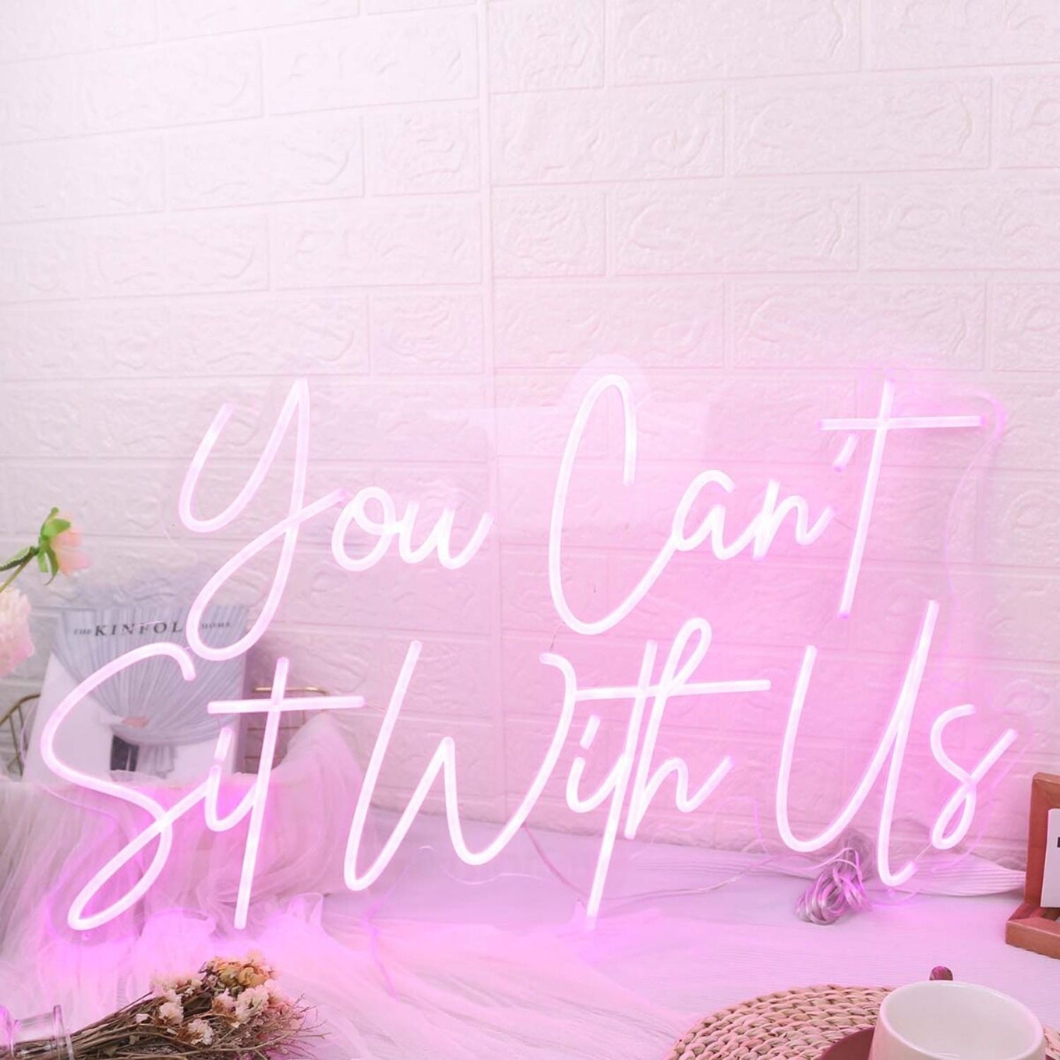 You Cant Sit With Us Pink Led Neon Sign - Shineneon