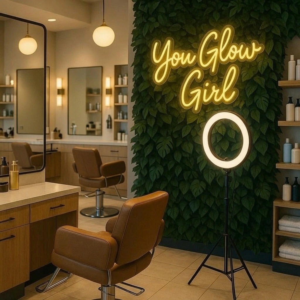 You Glow Girl LED Neon Sign Home Wall Art - 03 Real Lifestyle Scene