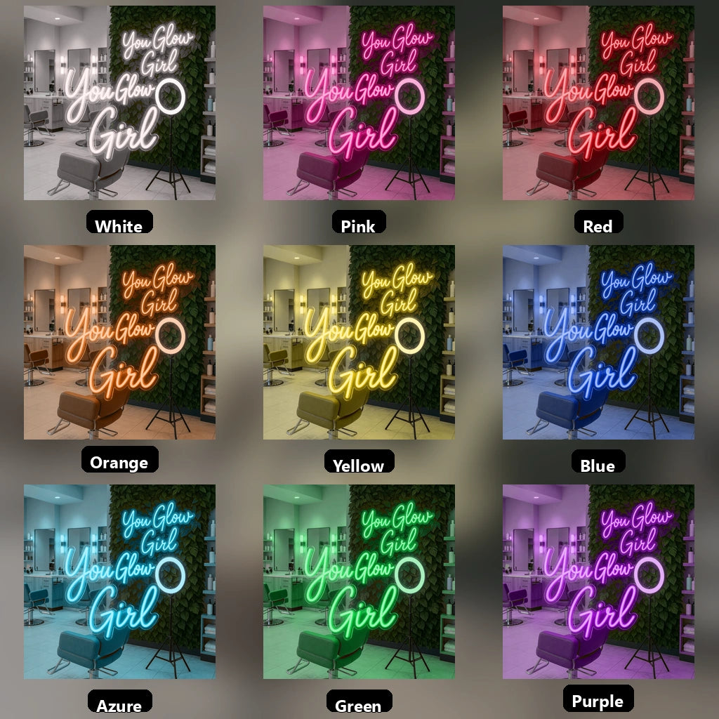 You Glow Girl LED Neon Sign Home Wall Art - 05 Color Grid