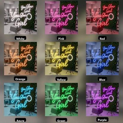 You Glow Girl LED Neon Sign Home Wall Art - 05 Color Grid