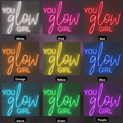 You Glow Girl LED Neon Sign Wall Decor - 05 Color Grid