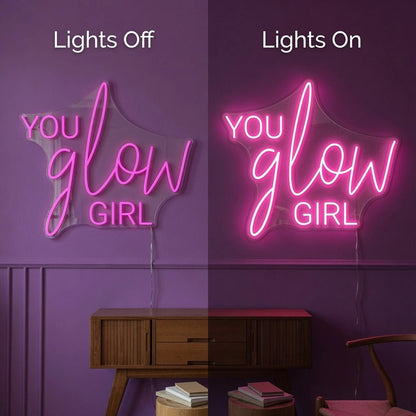 You Glow Girl LED Neon Sign Wall Decor - Shineneon