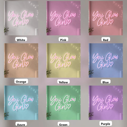 You Glow Girl LED Neon Sign Wall Neon Sign - 05 Color Grid