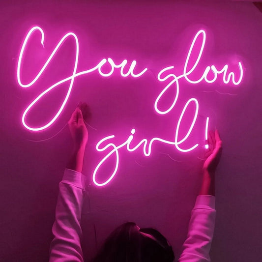 You Glow Girl Led Sign Business Neon Signs Wall Art