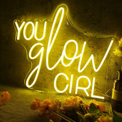 You Glow Girl Yellow Custom Led Neon Sign - Shineneon