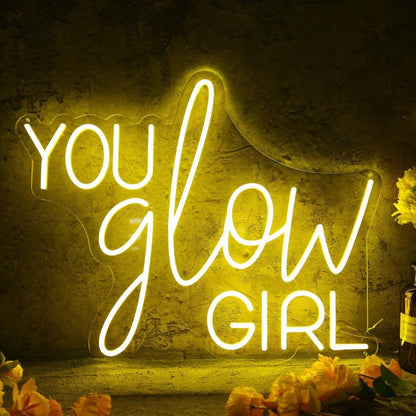 You Glow Girl Yellow Custom Led Neon Sign - Shineneon
