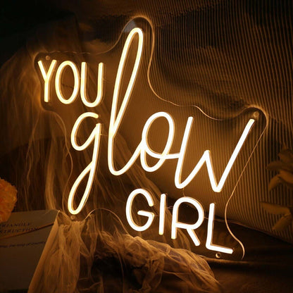 You Glow Girl Yellow Neon Led Sign - Shineneon