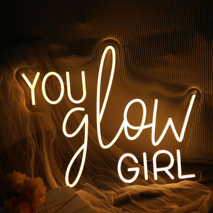 You Glow Girl Yellow Neon Led Sign - Shineneon