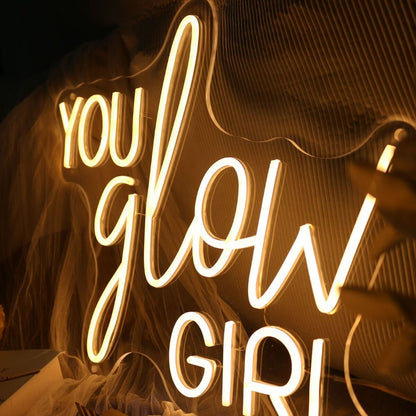 You Glow Girl Yellow Neon Led Sign - Shineneon