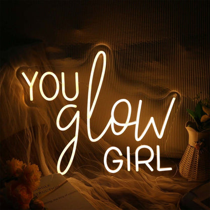 You Glow Girl Yellow Neon Led Sign - Shineneon
