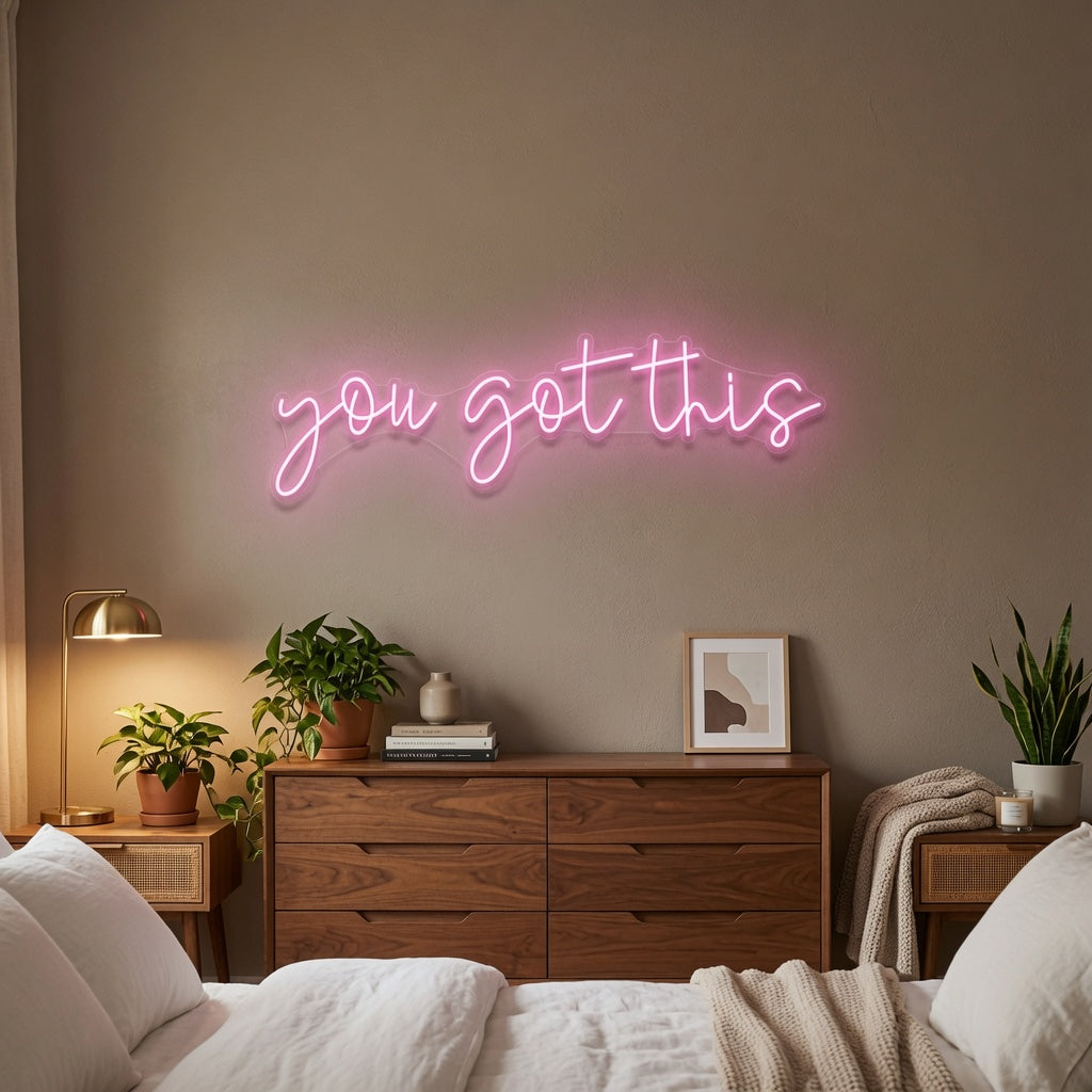 You Got This LED Neon Sign Bedroom Decor - 03 Real Lifestyle Scene