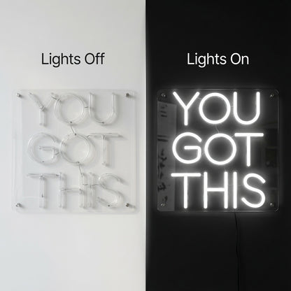 You Got This Room Decor LED Neon Sign - 06 Day Night Comparison